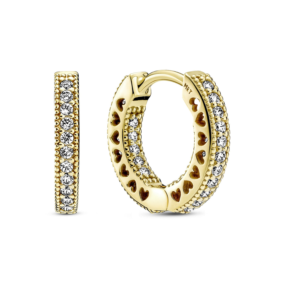 Pandora Pave Heart Hoop Earrings