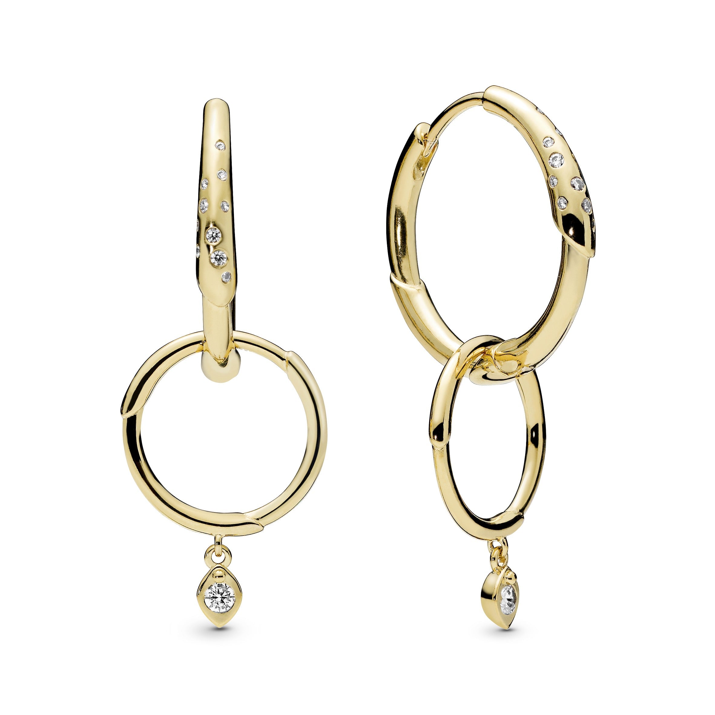 Pandora Flower Stem Hoop Earrings