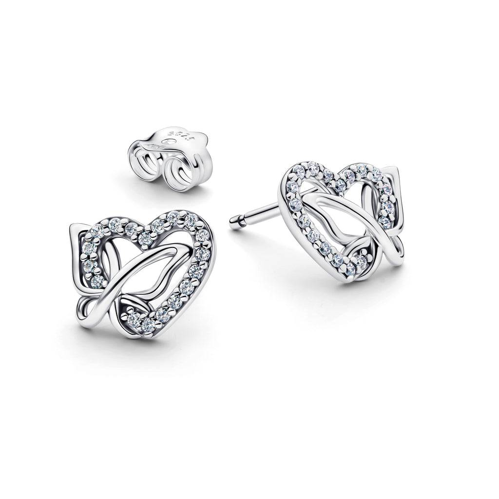Pandora Entwined Heart & Butterfly Stud Earrings