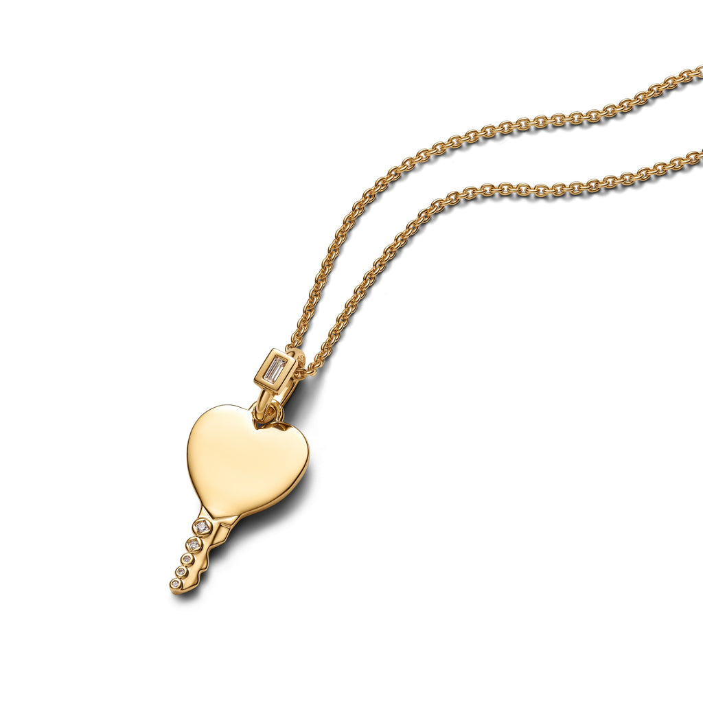 Pandora Engravable Heart Key Pendant