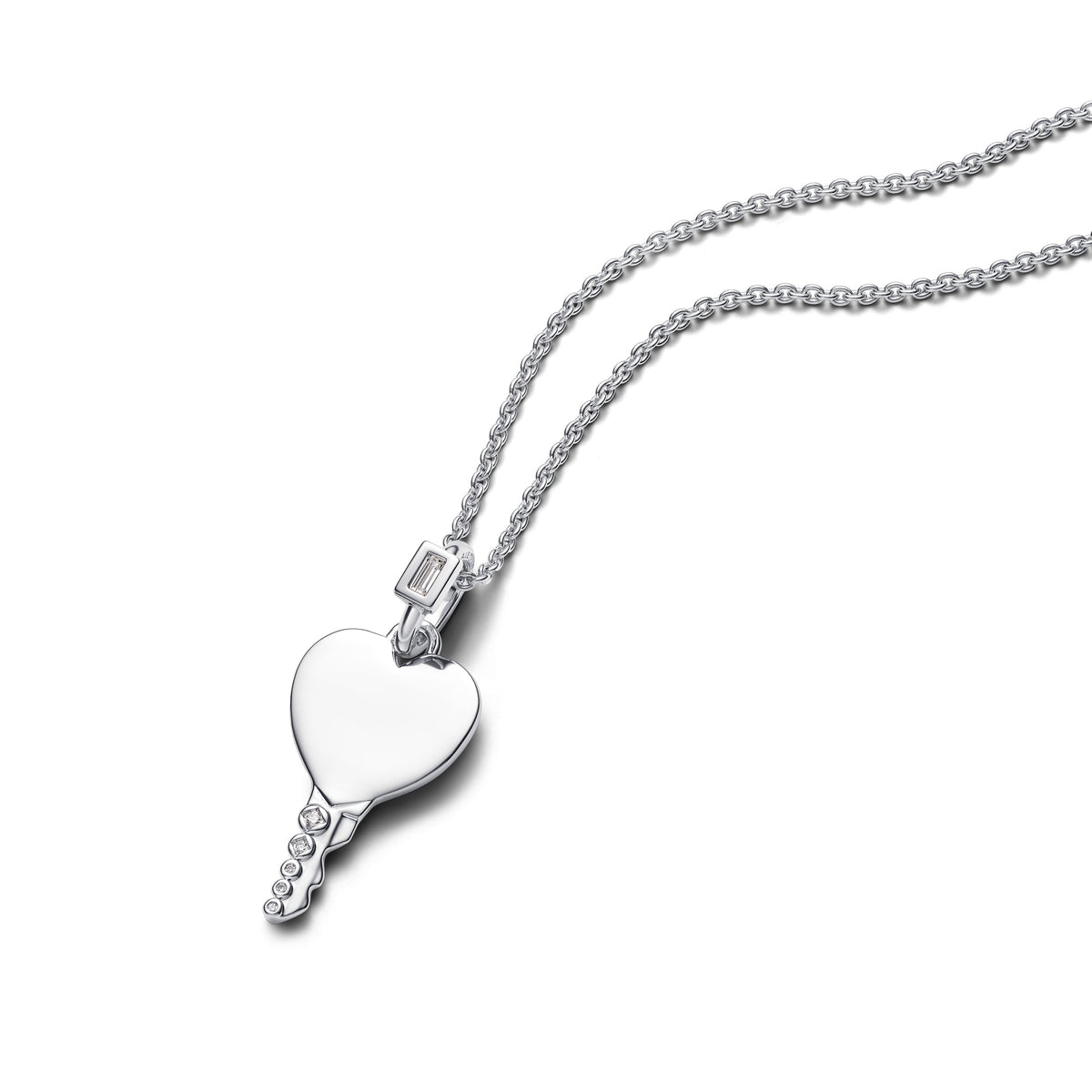 Pandora Engravable Heart Key Pendant