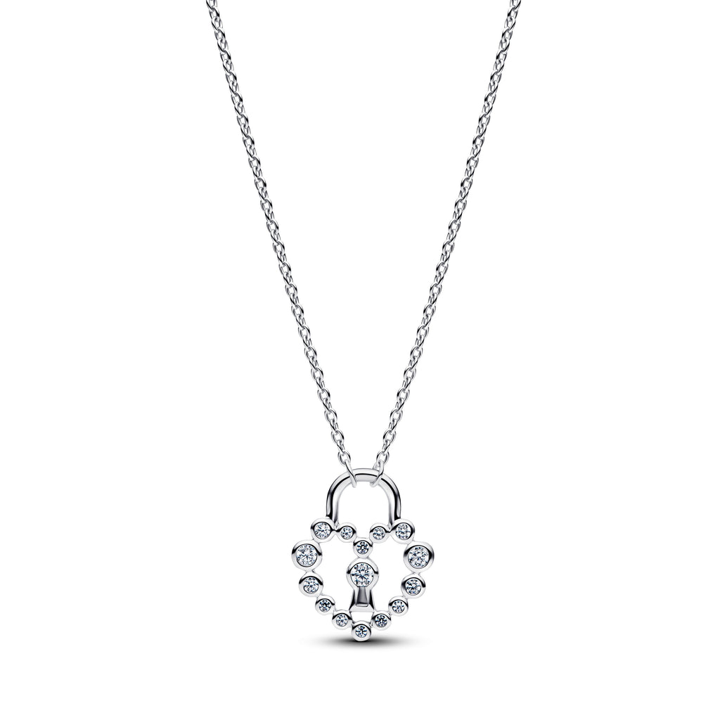 Pandora Sparkling Heart Padlock Pendant Necklace