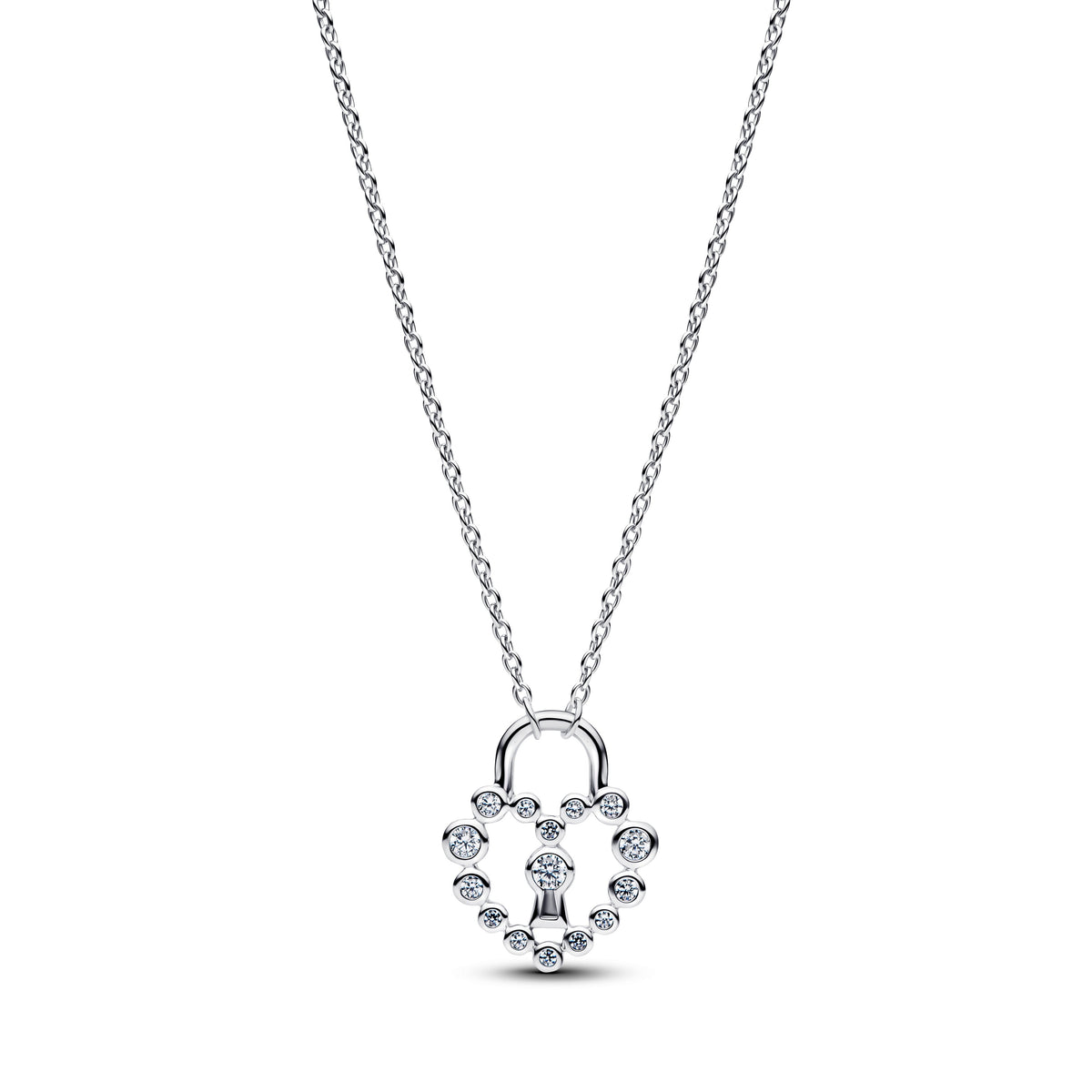 Pandora Sparkling Heart Padlock Pendant Necklace