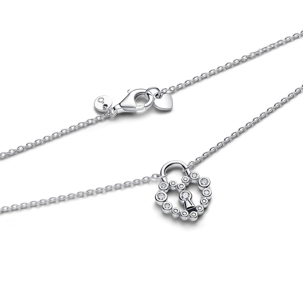 Pandora Sparkling Heart Padlock Pendant Necklace