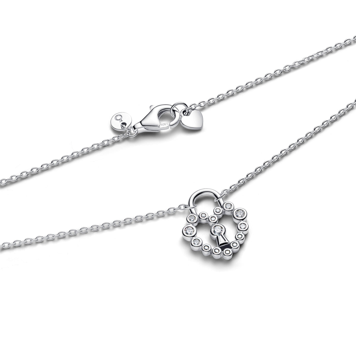 Pandora Sparkling Heart Padlock Pendant Necklace