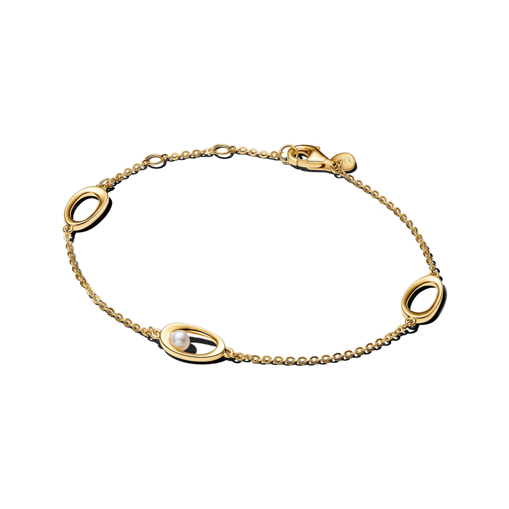 Pandora Organically Shaped Oval & Treated Freshwater Pearl Bracelet