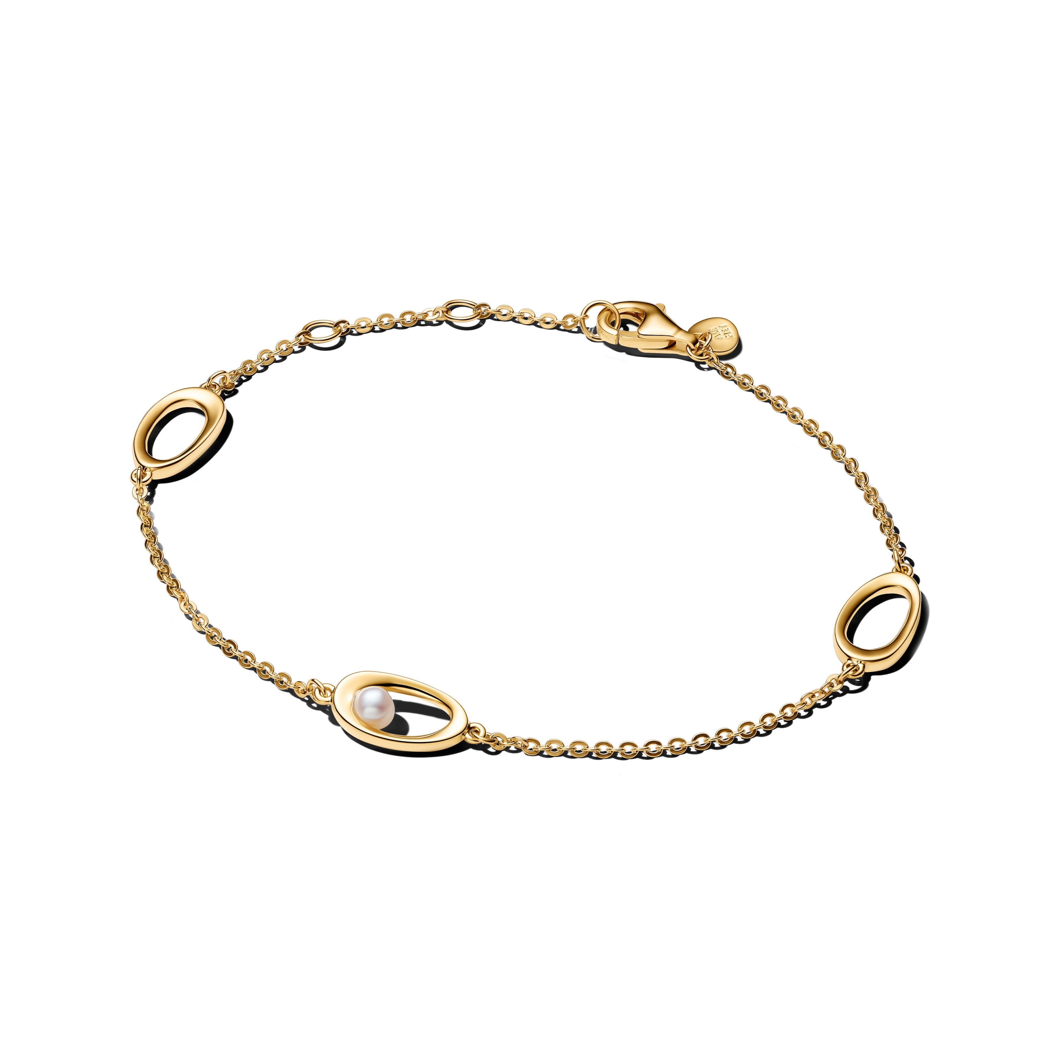 Pandora Organically Shaped Oval & Treated Freshwater Pearl Bracelet