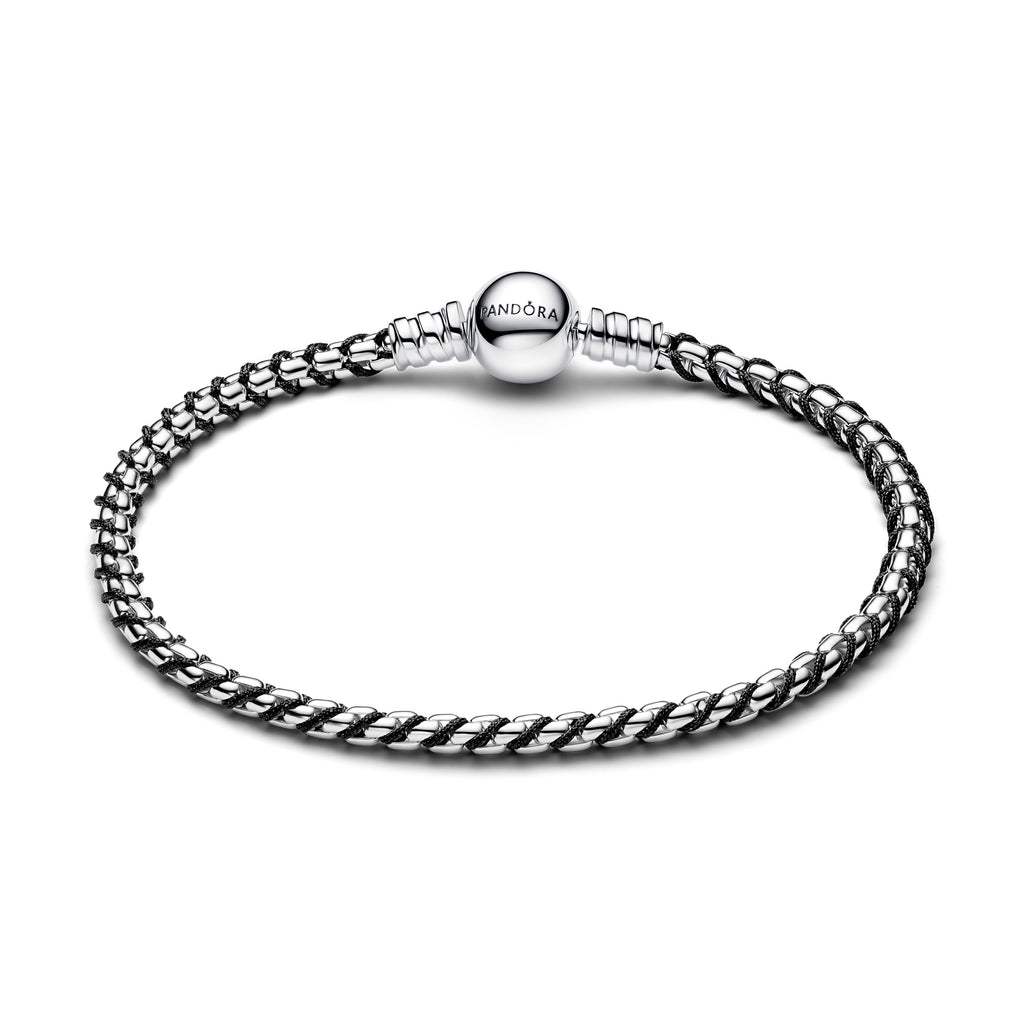Pandora Black Cord Box Chain Bracelet