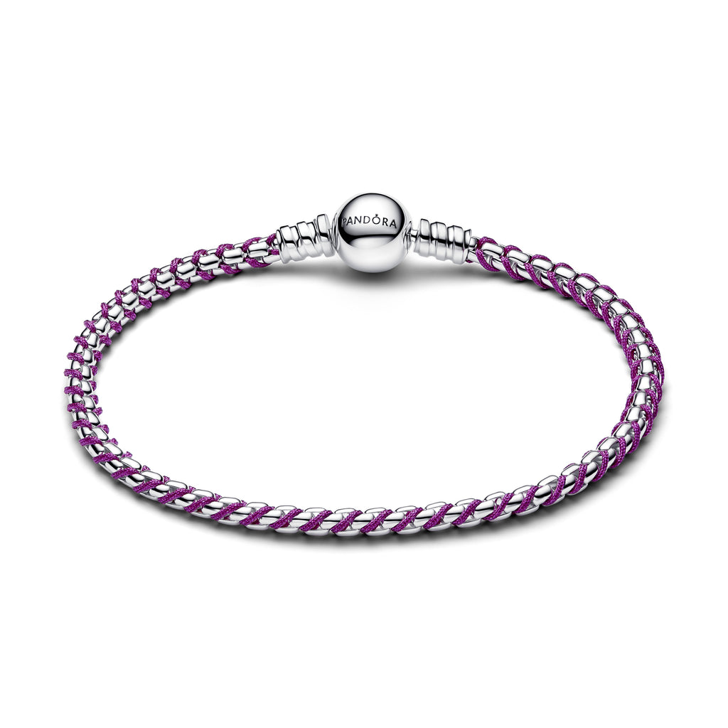 Pandora Purple Cord Box Chain Bracelet