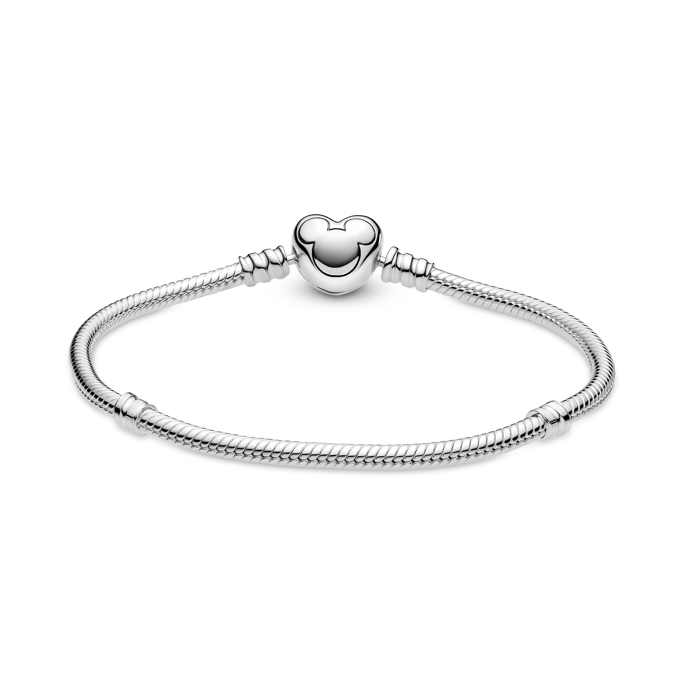 Pandora Disney Pandora Moments Mickey Mouse Heart Clasp Snake Chain Bracelet
