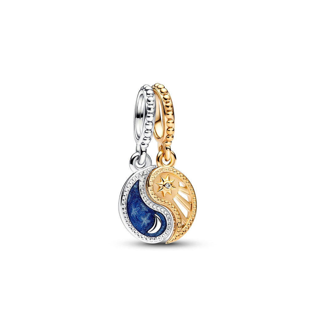 Pandora Two-Tone Splittable Sun & Moon Dangle Charm