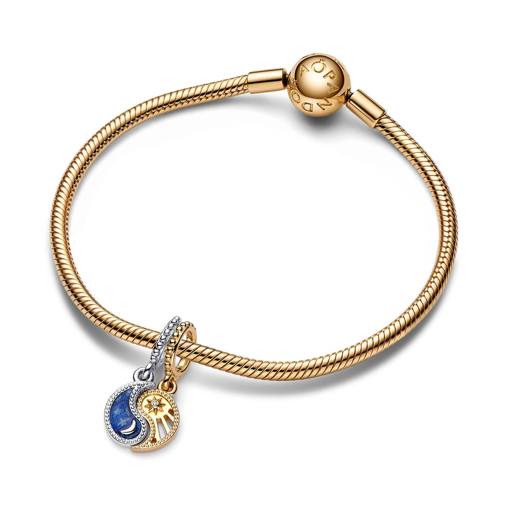 Pandora Two-Tone Splittable Sun & Moon Dangle Charm