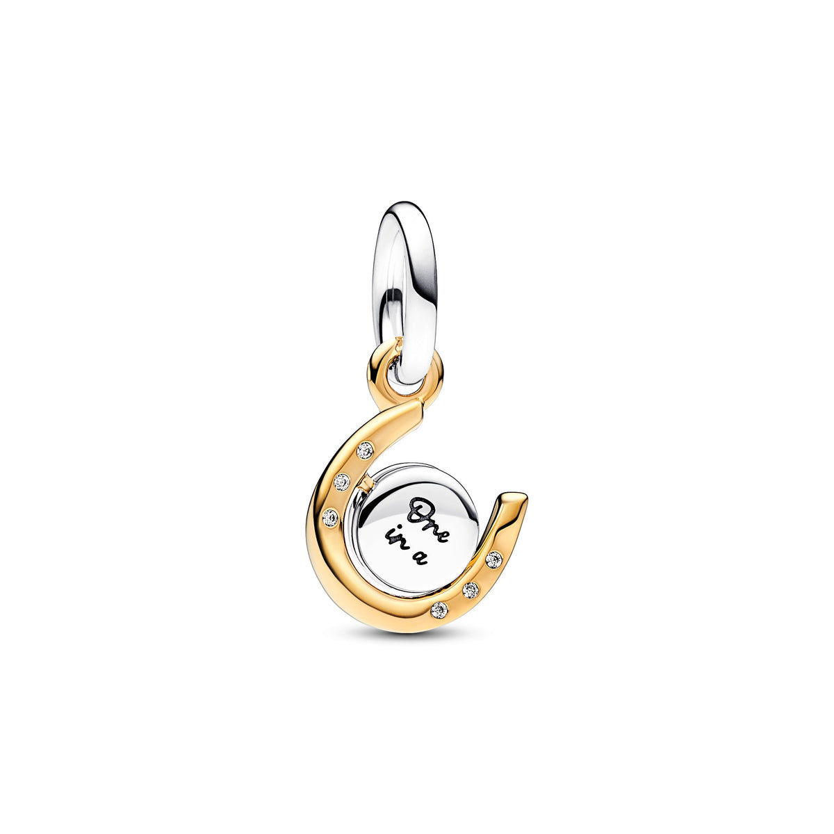 Pandora Two-Tone Spinning Disc Horseshoe Dangle Charm