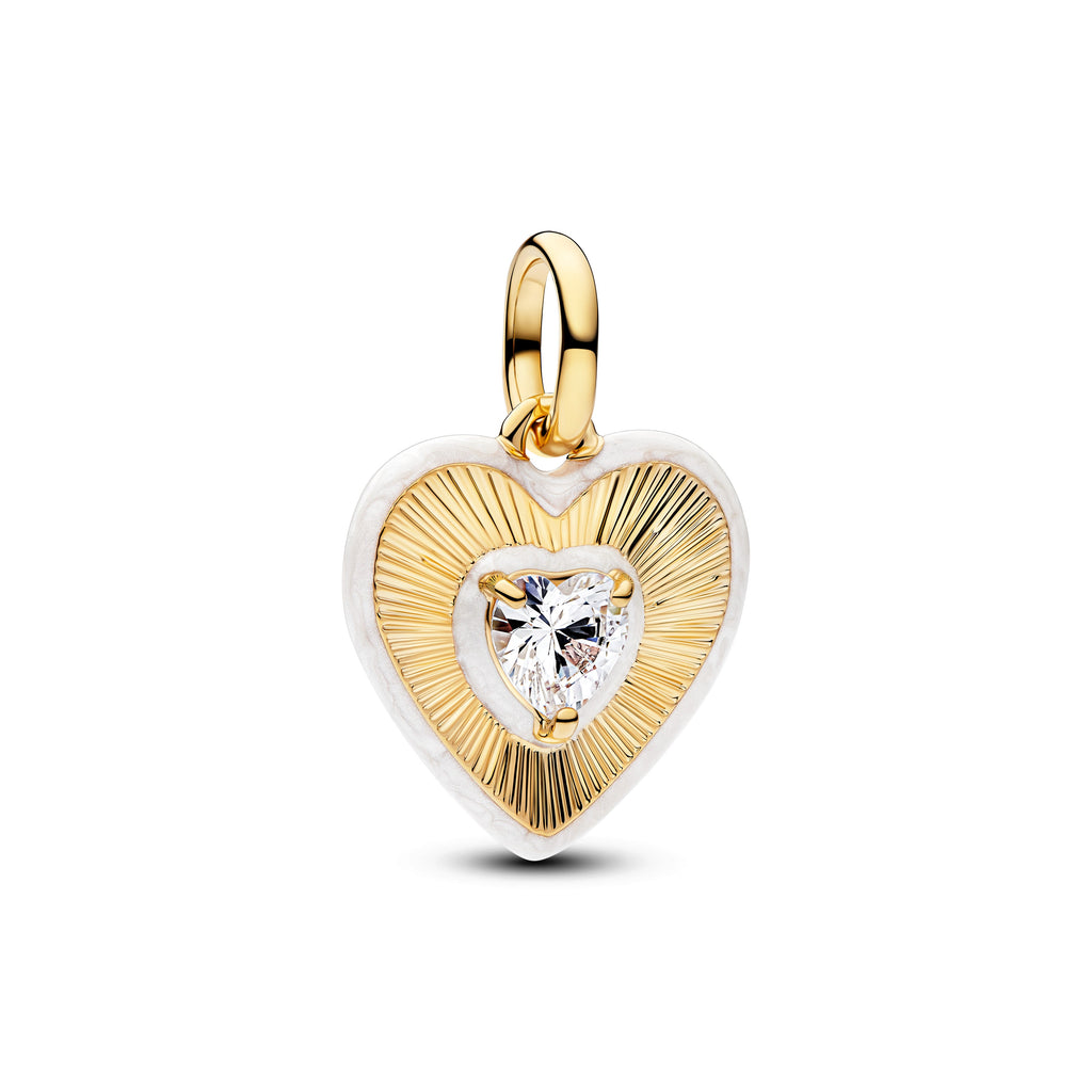 Pandora Radiating White Heart Medallion Charm
