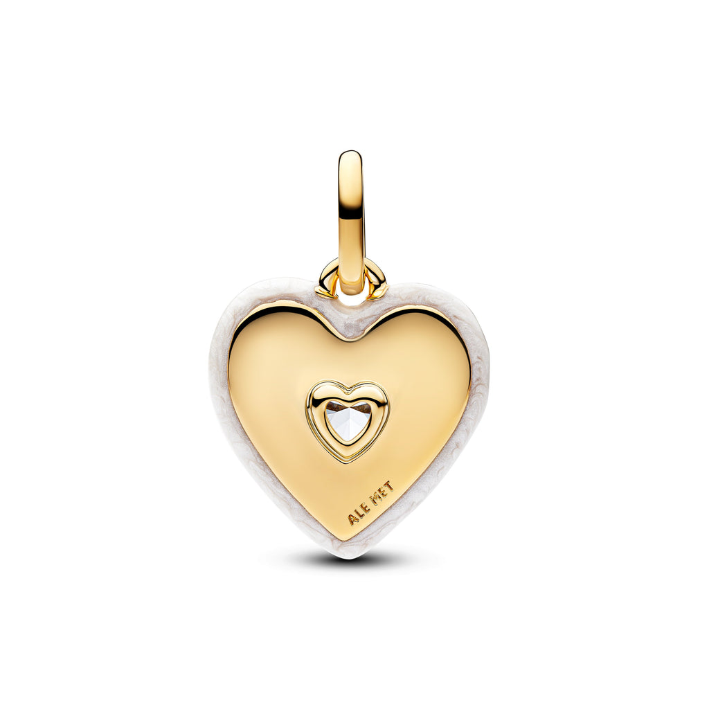 Pandora Radiating White Heart Medallion Charm