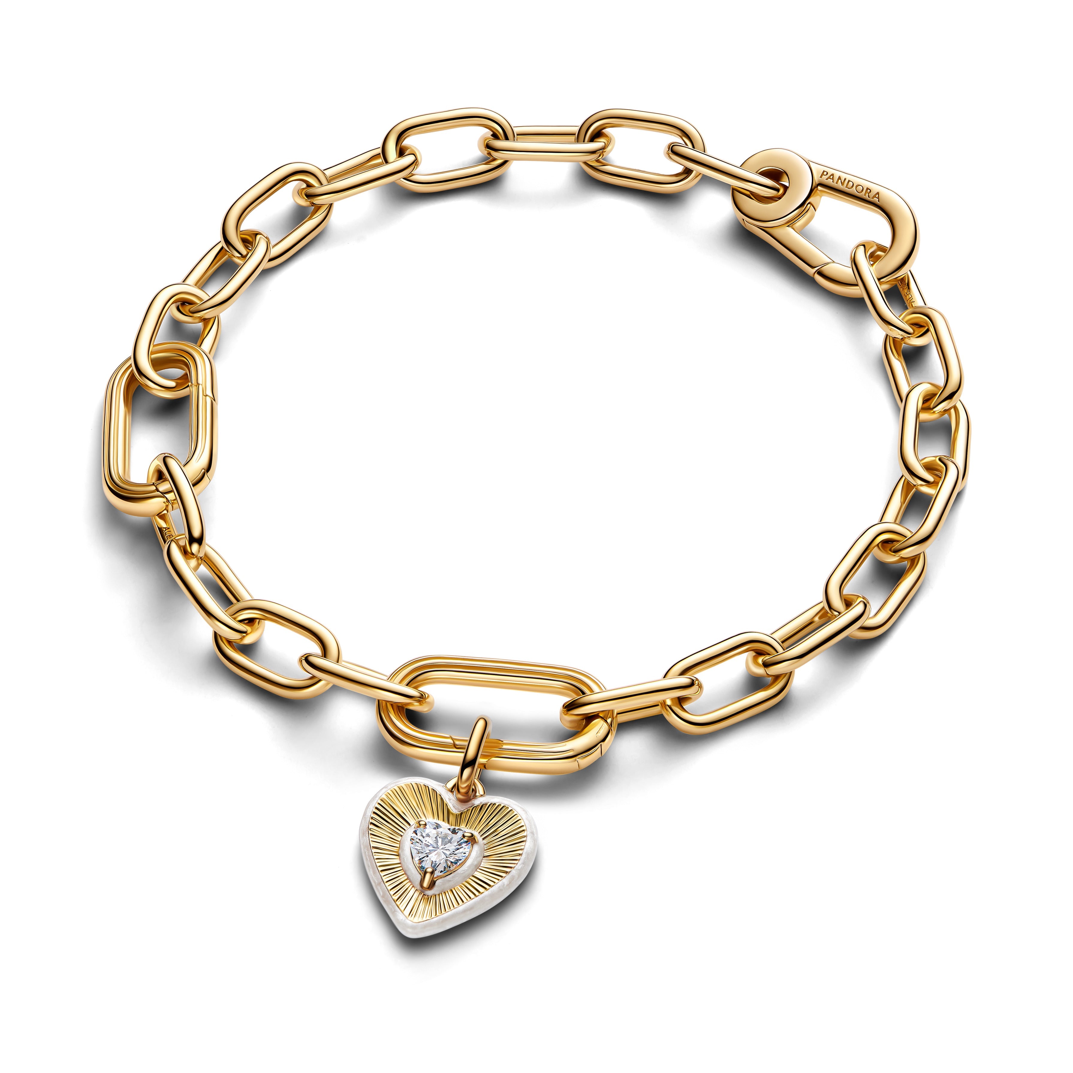 Pandora Radiating White Heart Medallion Charm