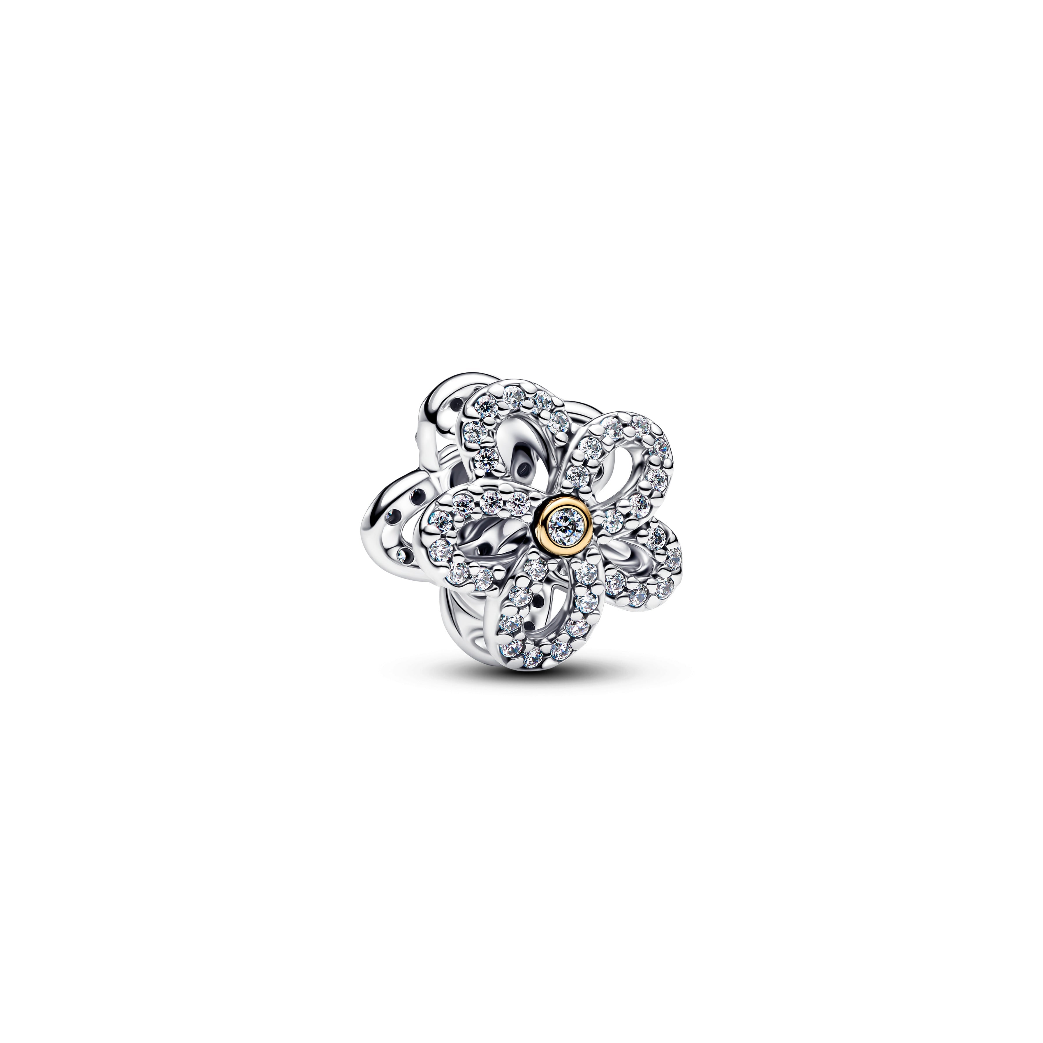 Pandora Pave Flower Openwork Charm