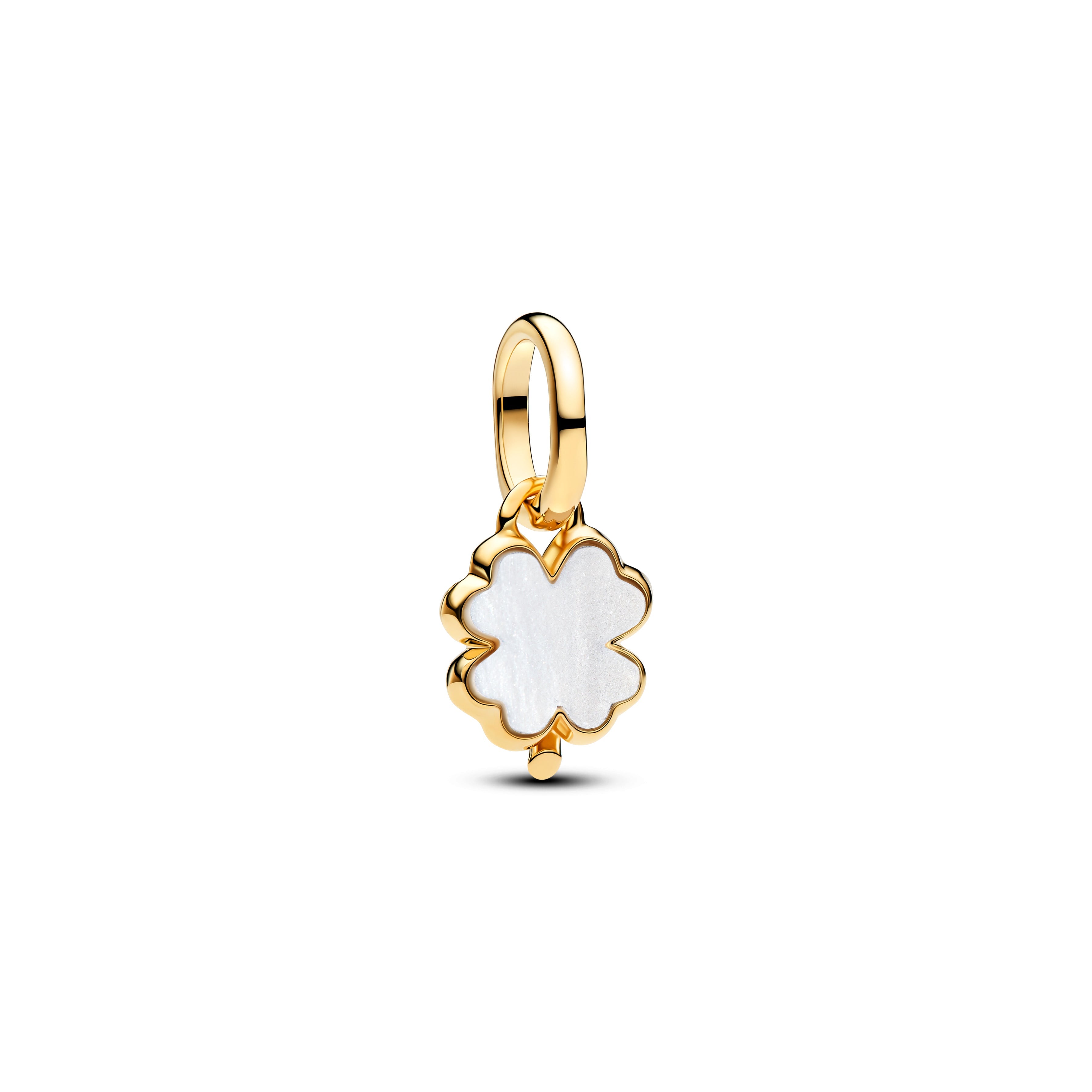 Pandora White Lucky Clover Dangle Charm