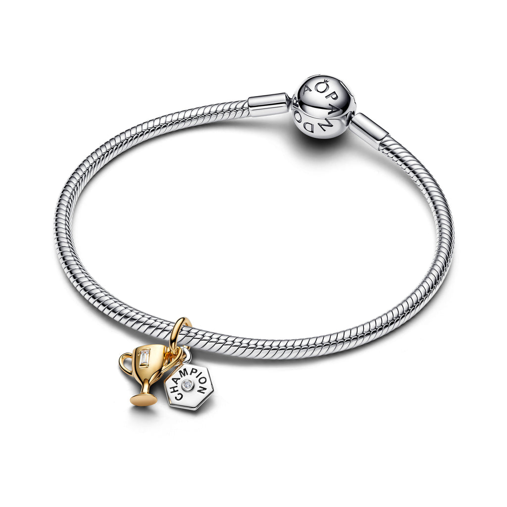 Pandora Engravable Trophy Double Dangle Charm