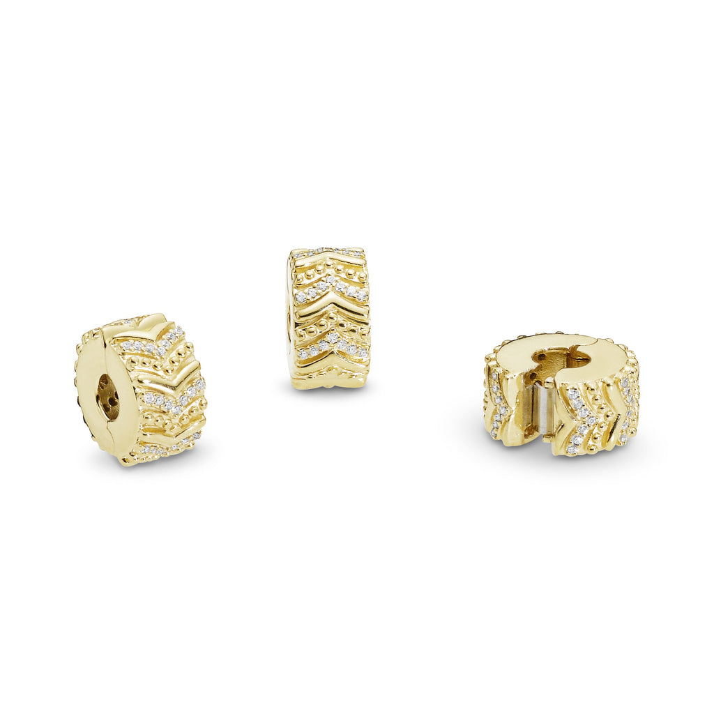 Pandora Sparkling Wishbone Clip Charm