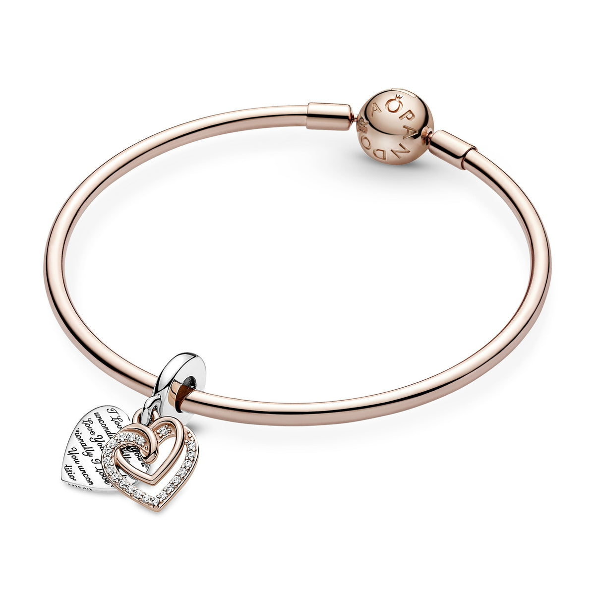 Pandora Entwined Hearts Double Dangle Charm