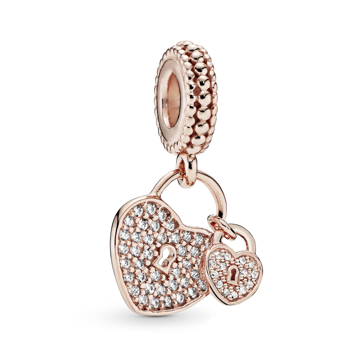Pandora Pave Heart Padlocks Dangle Charm