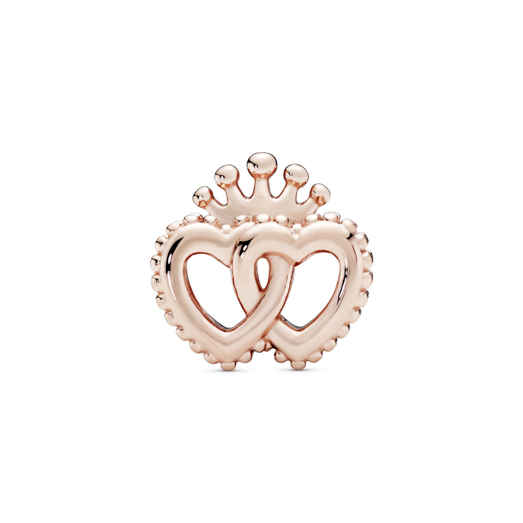 Pandora Crown and Entwined Hearts Charm