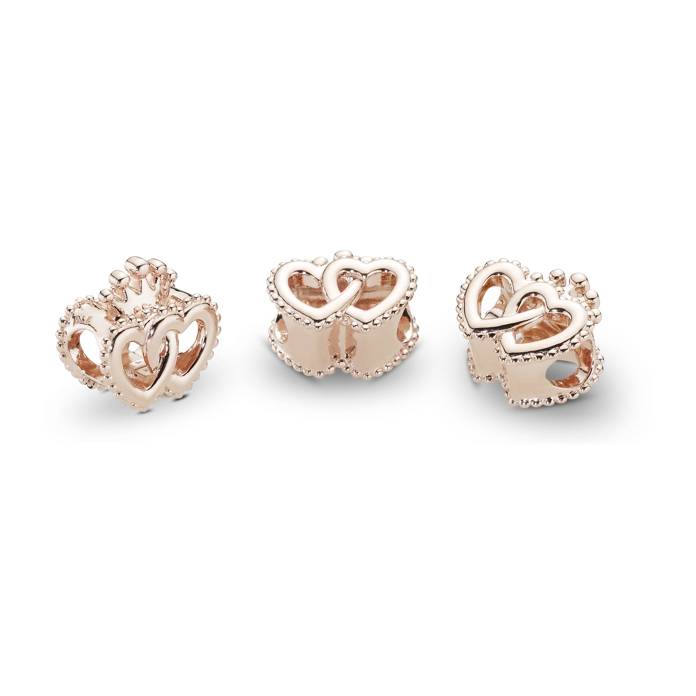 Pandora Crown and Entwined Hearts Charm