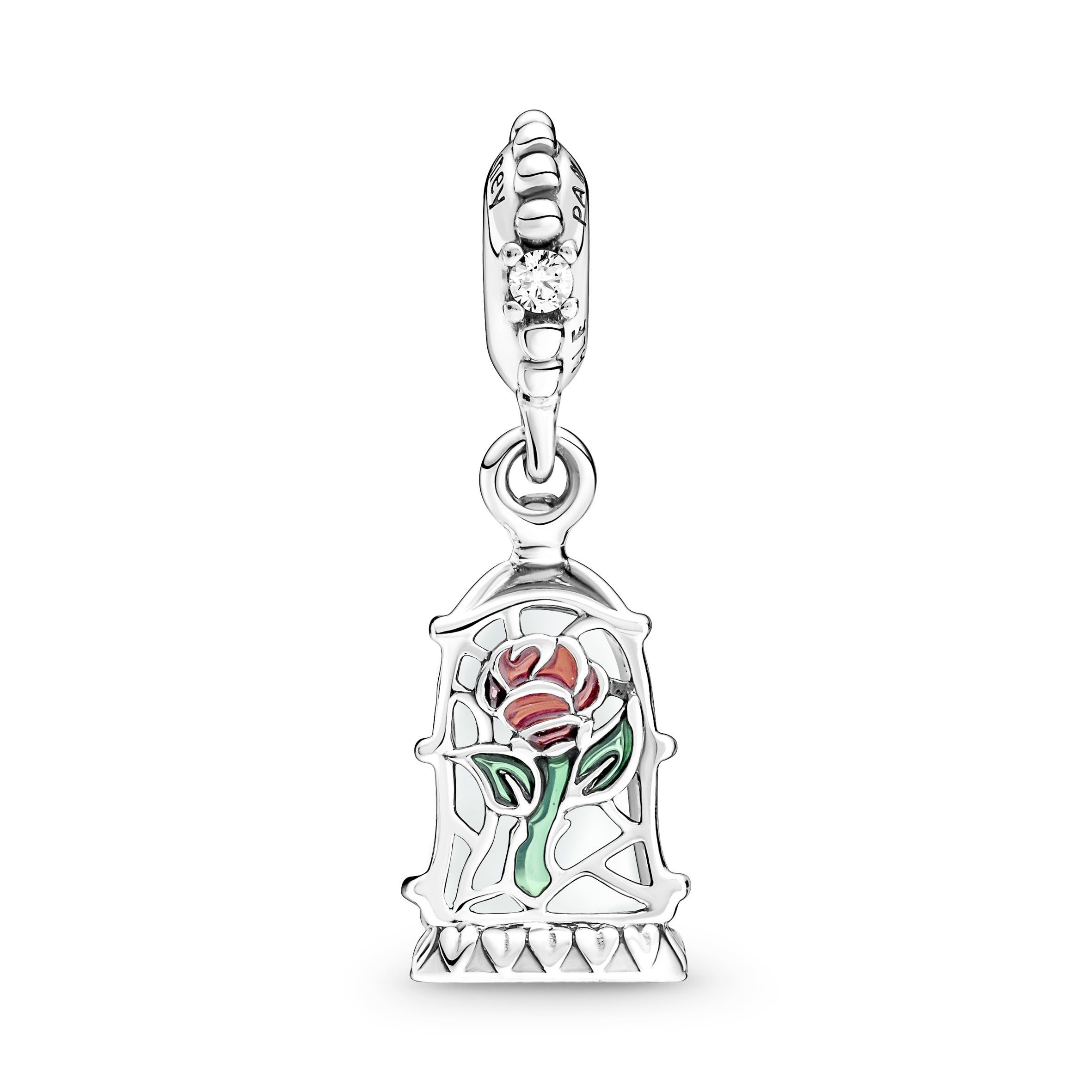 Pandora Disney Beauty and the Beast Enchanted Rose Dangle Charm
