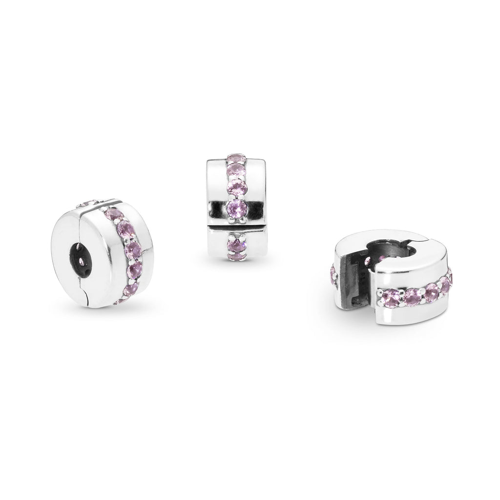 Pandora Pink Sparkling Row Clip Charm