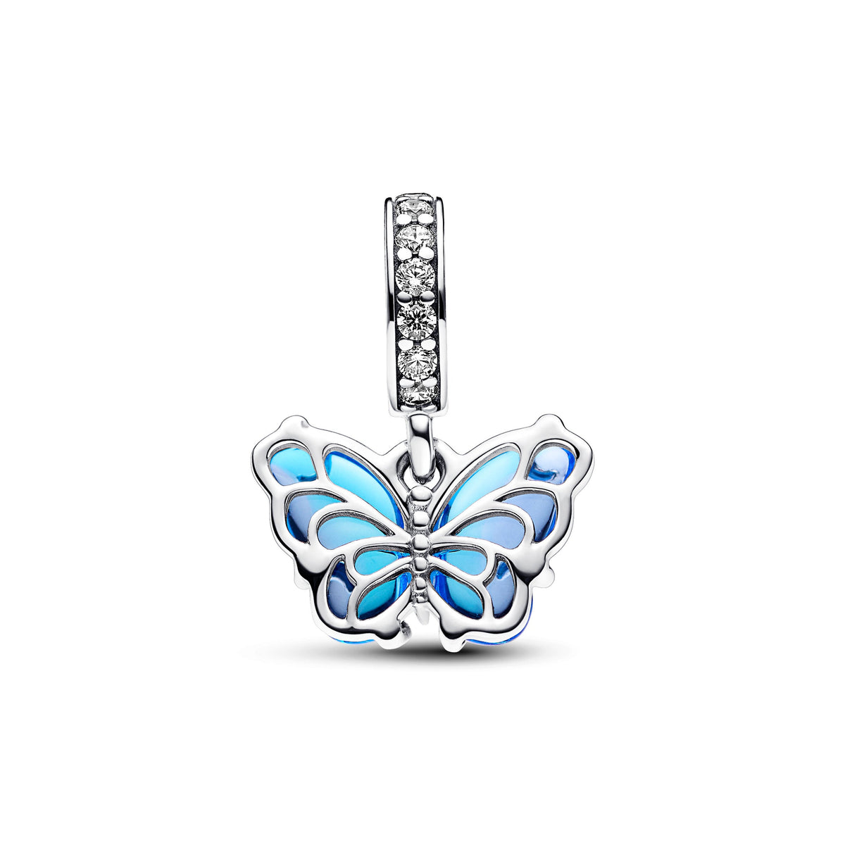 Pandora Blue Murano Glass Butterfly Dangle Charm
