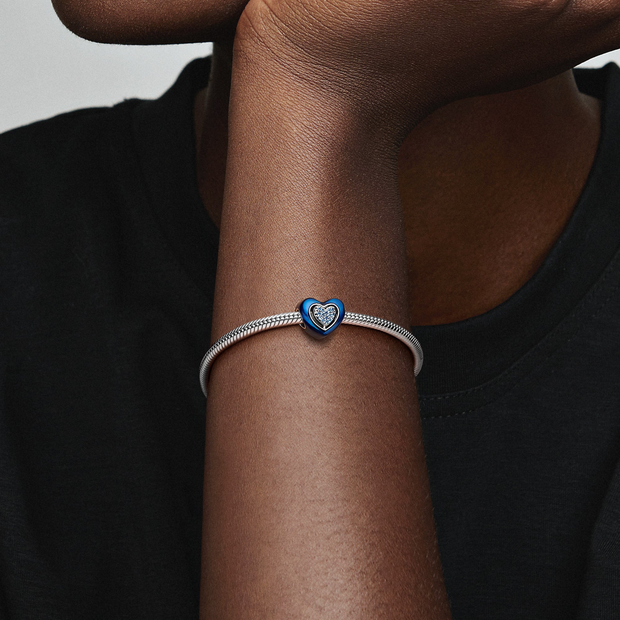 Pandora Blue Spinnable Heart Charm