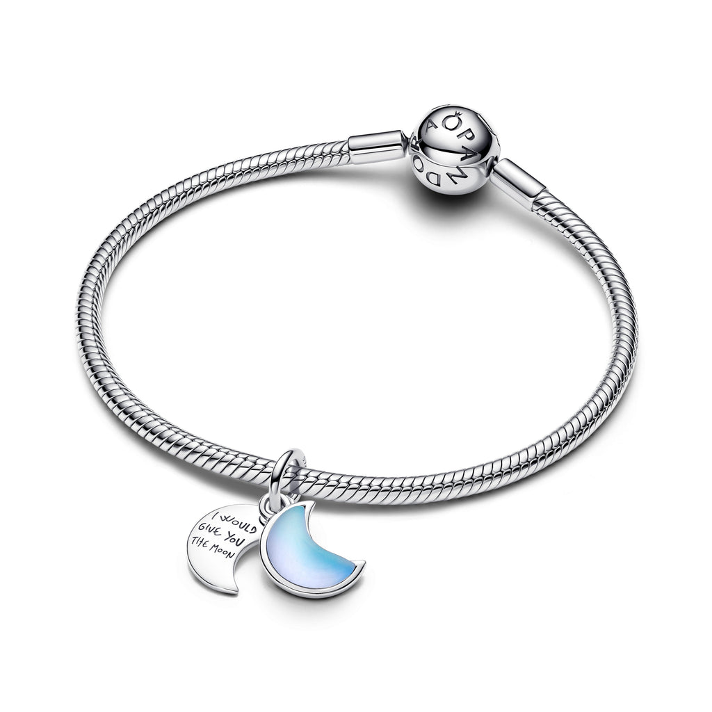 Pandora Crescent Moon Double Dangle Charm