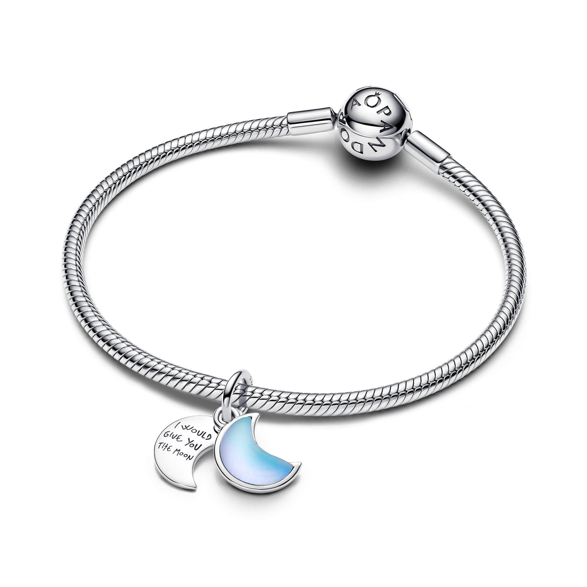 Pandora Crescent Moon Double Dangle Charm