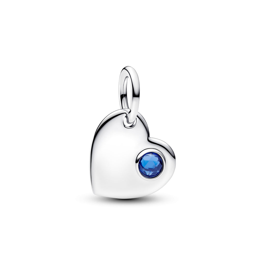 Pandora September Engravable Heart Blue Stone Dangle Charm
