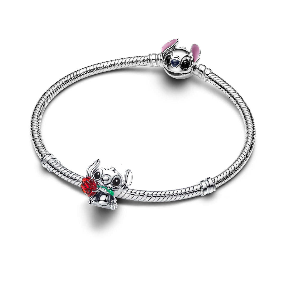 Pandora Disney Stitch Rose Murano Glass Charm