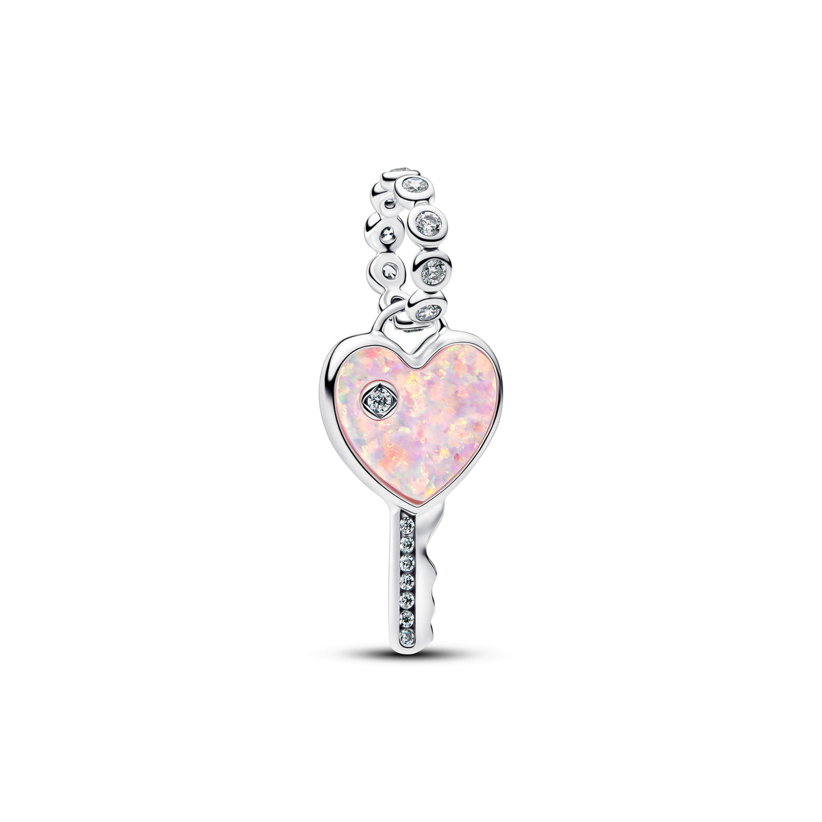 Pandora Opalescent Heart Key Dangle Charm