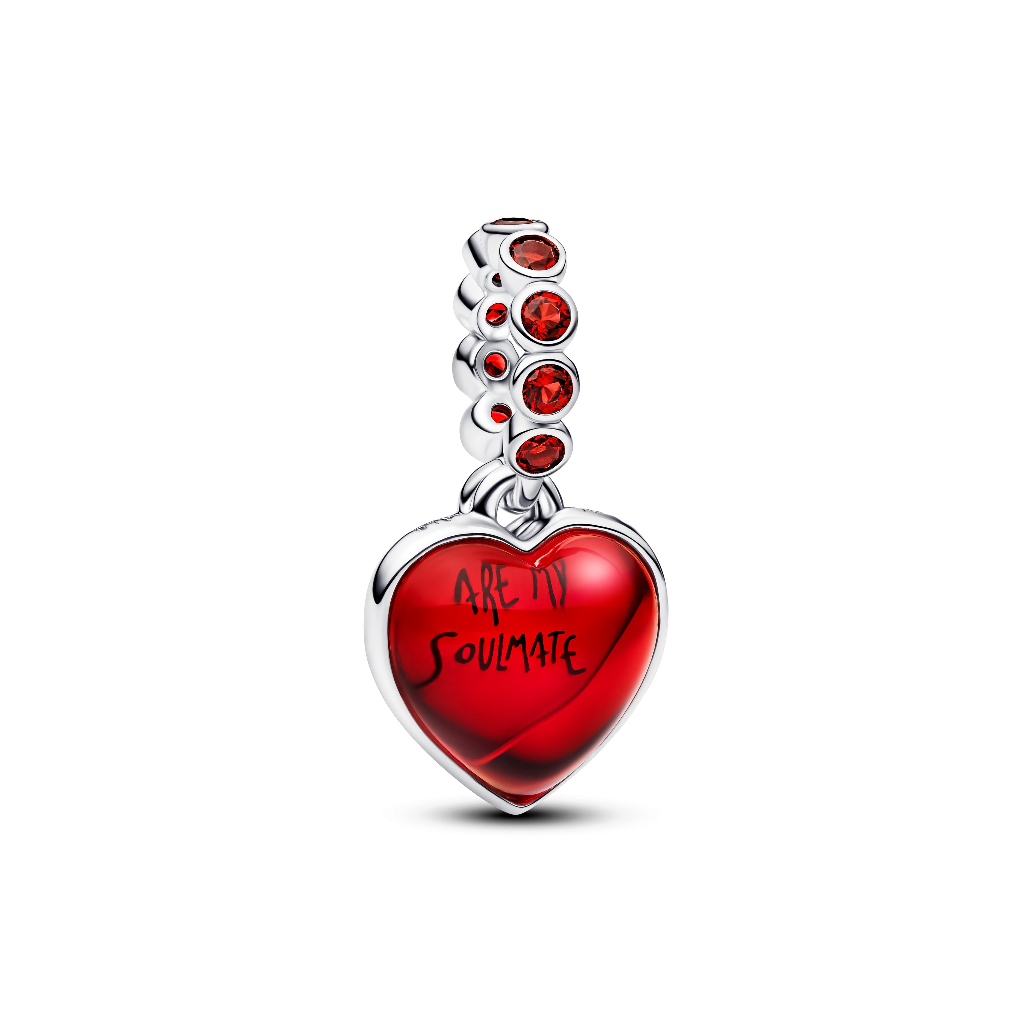 Pandora Red Murano Glass Heart Double Dangle Charm