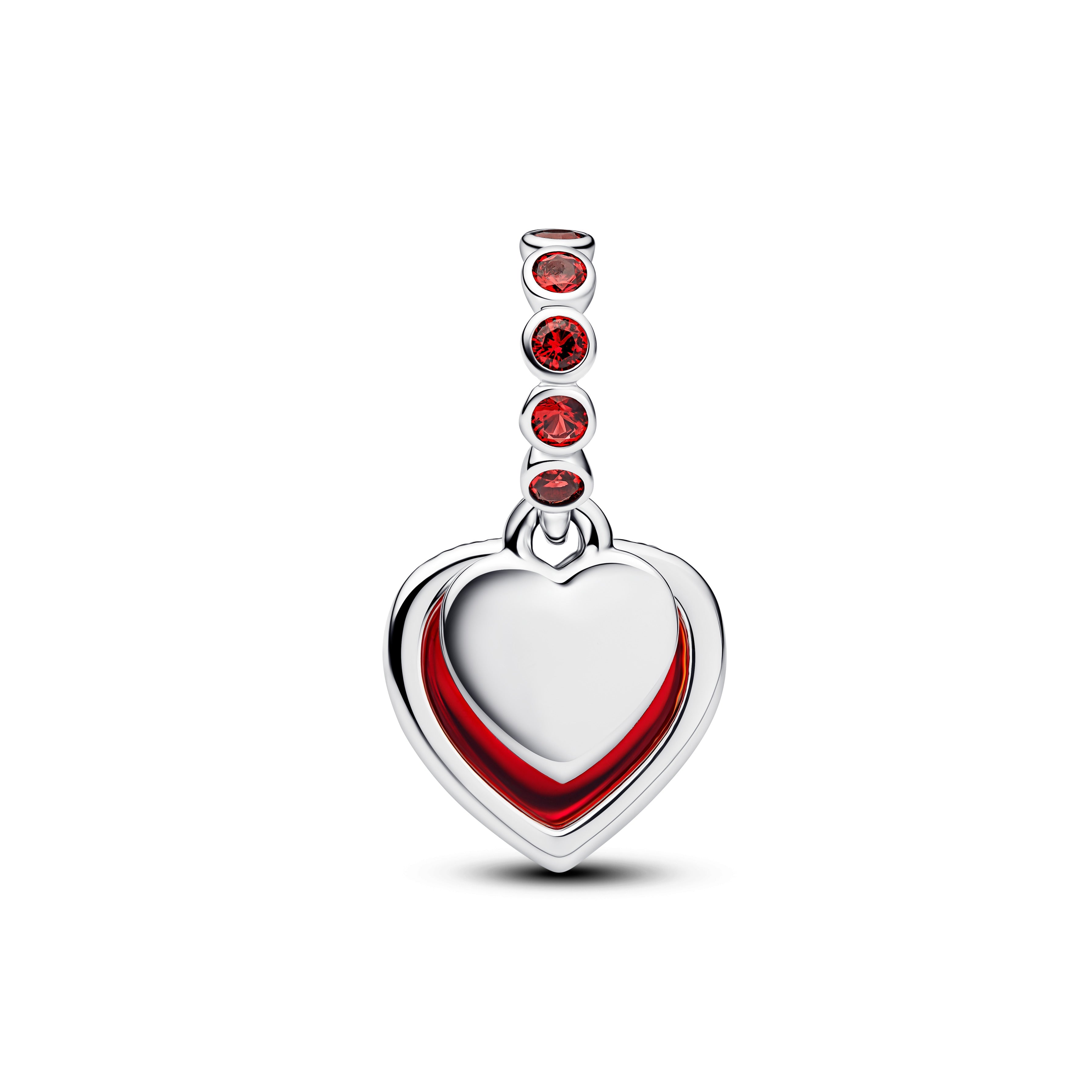 Pandora Red Murano Glass Heart Double Dangle Charm