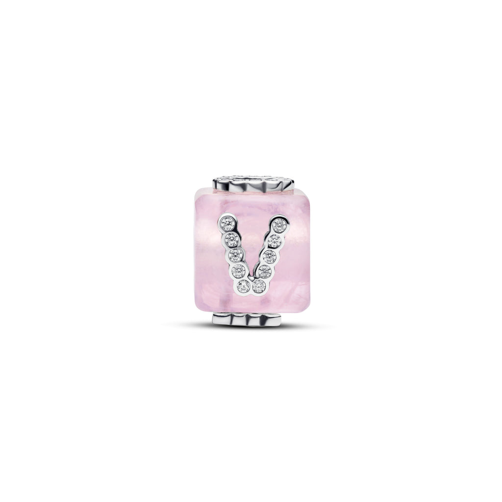 Pandora Pink Murano Glass Love Cube Charm