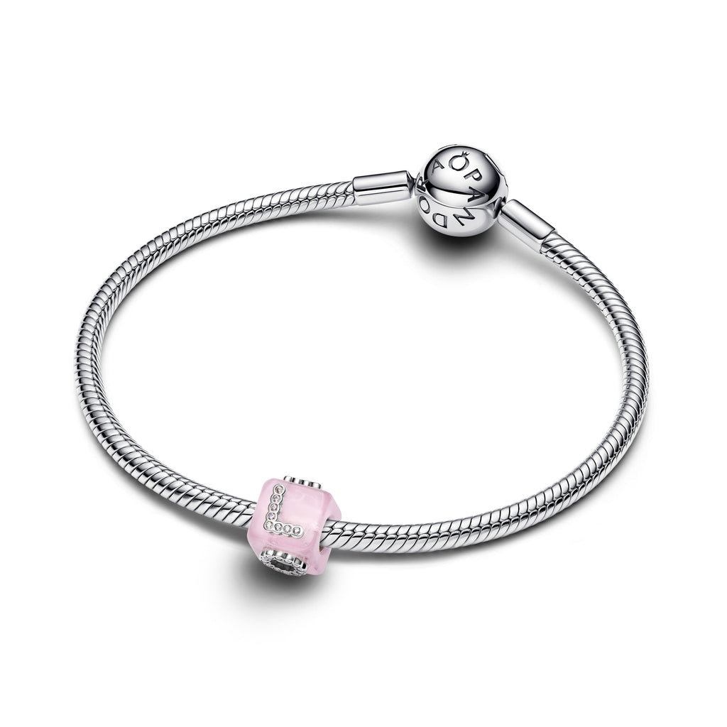 Pandora Pink Murano Glass Love Cube Charm