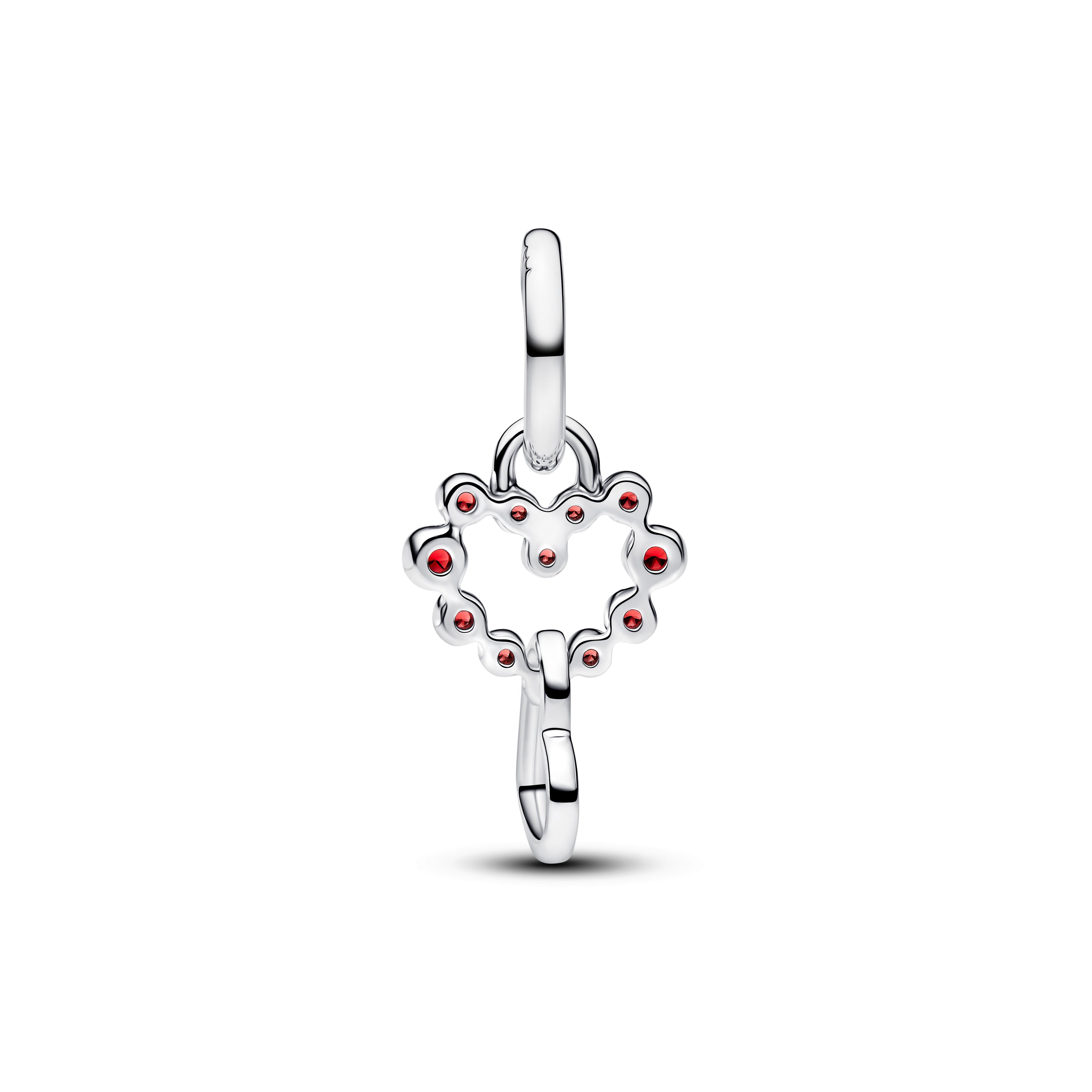 Pandora Connected Hearts & Red Stones Dangle Charm