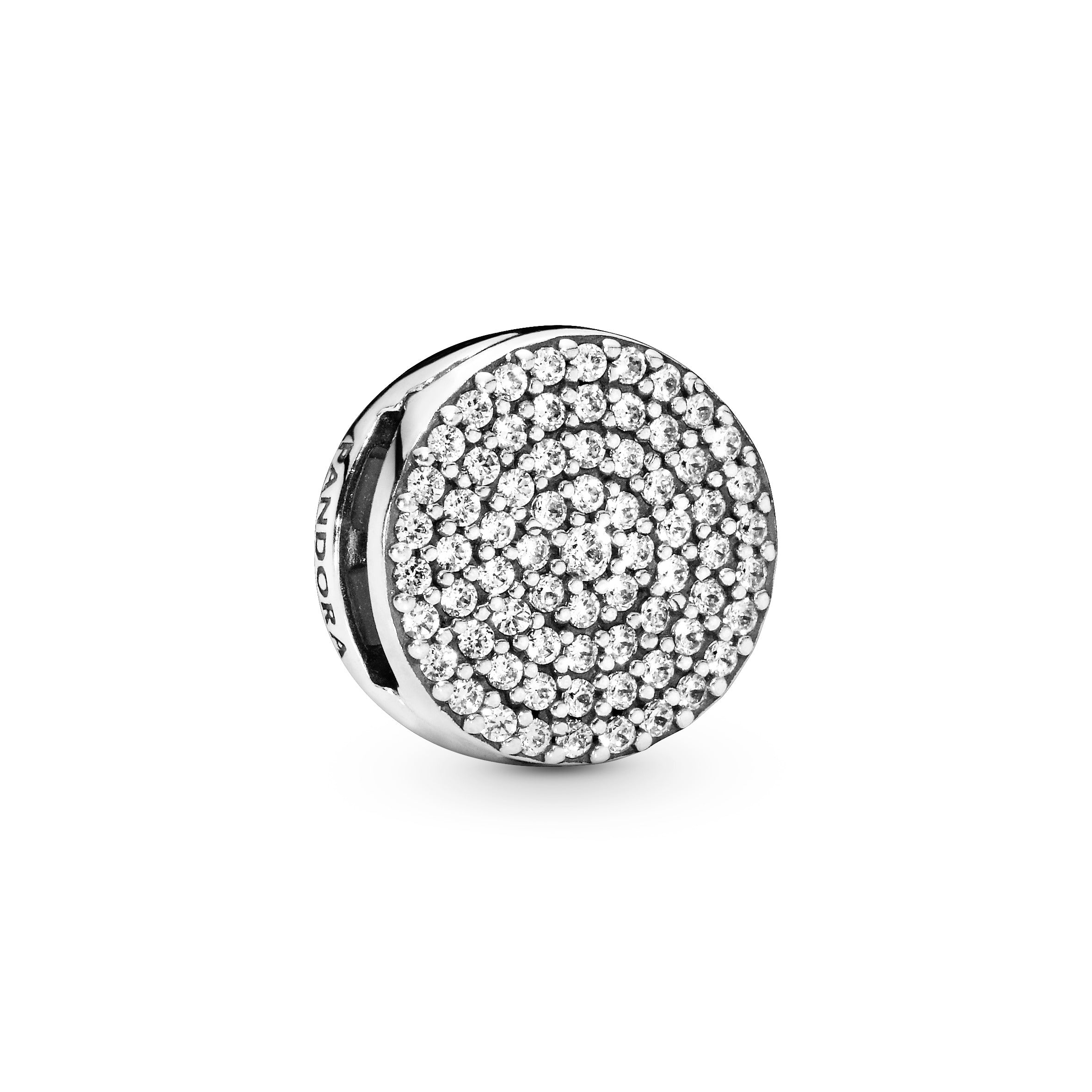 Pandora Round Pave Clip Charm