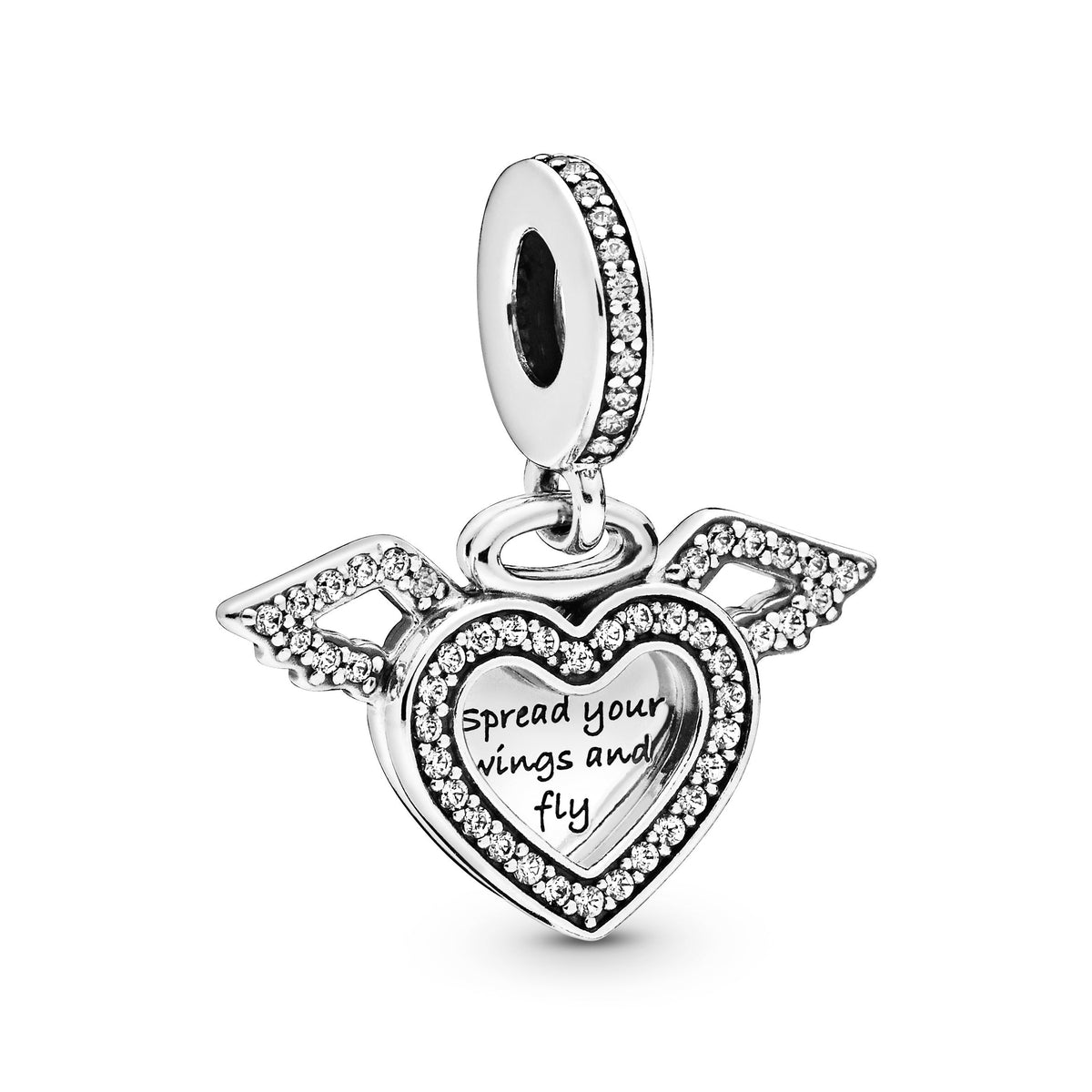 Pandora Heart & Angel Wings Dangle Charm