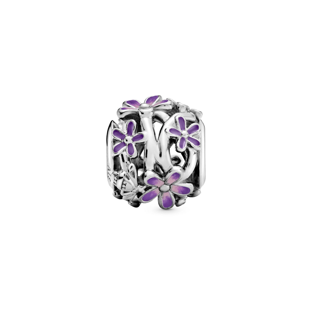 Pandora Openwork Purple Daisy Charm