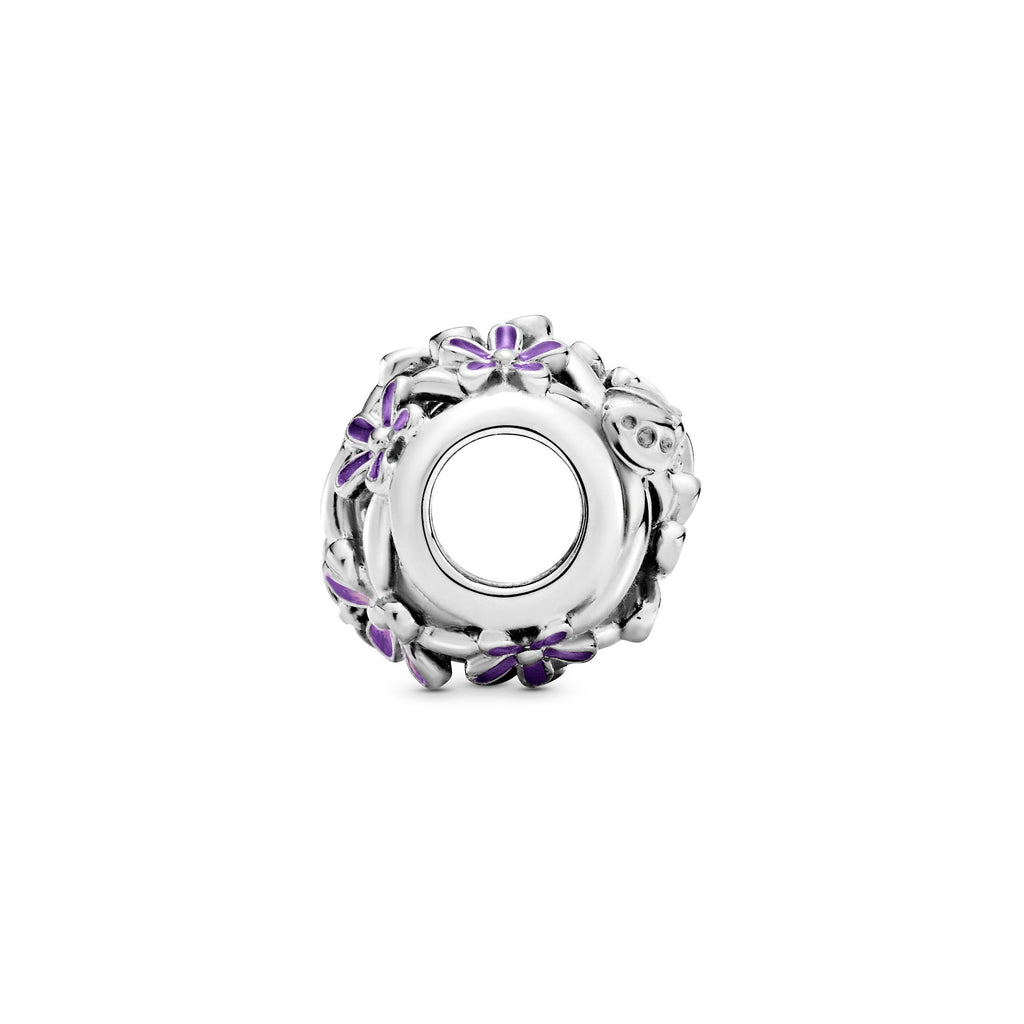 Pandora Openwork Purple Daisy Charm
