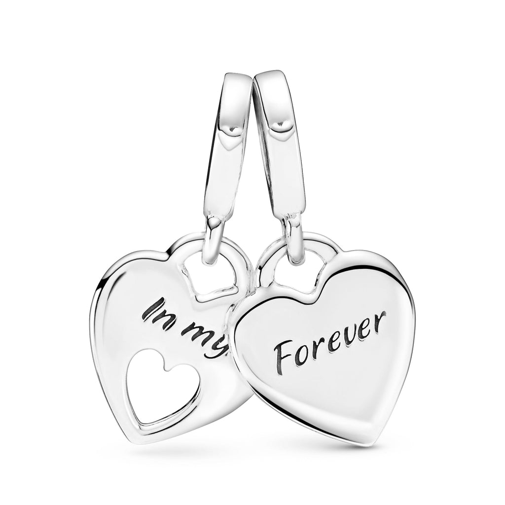 Pandora Double Heart Split Dangle Charm