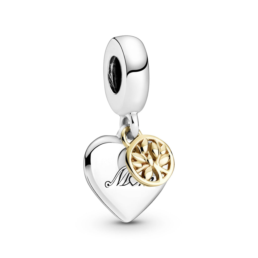 Pandora Two-Tone Family Tree & Heart Dangle Charm