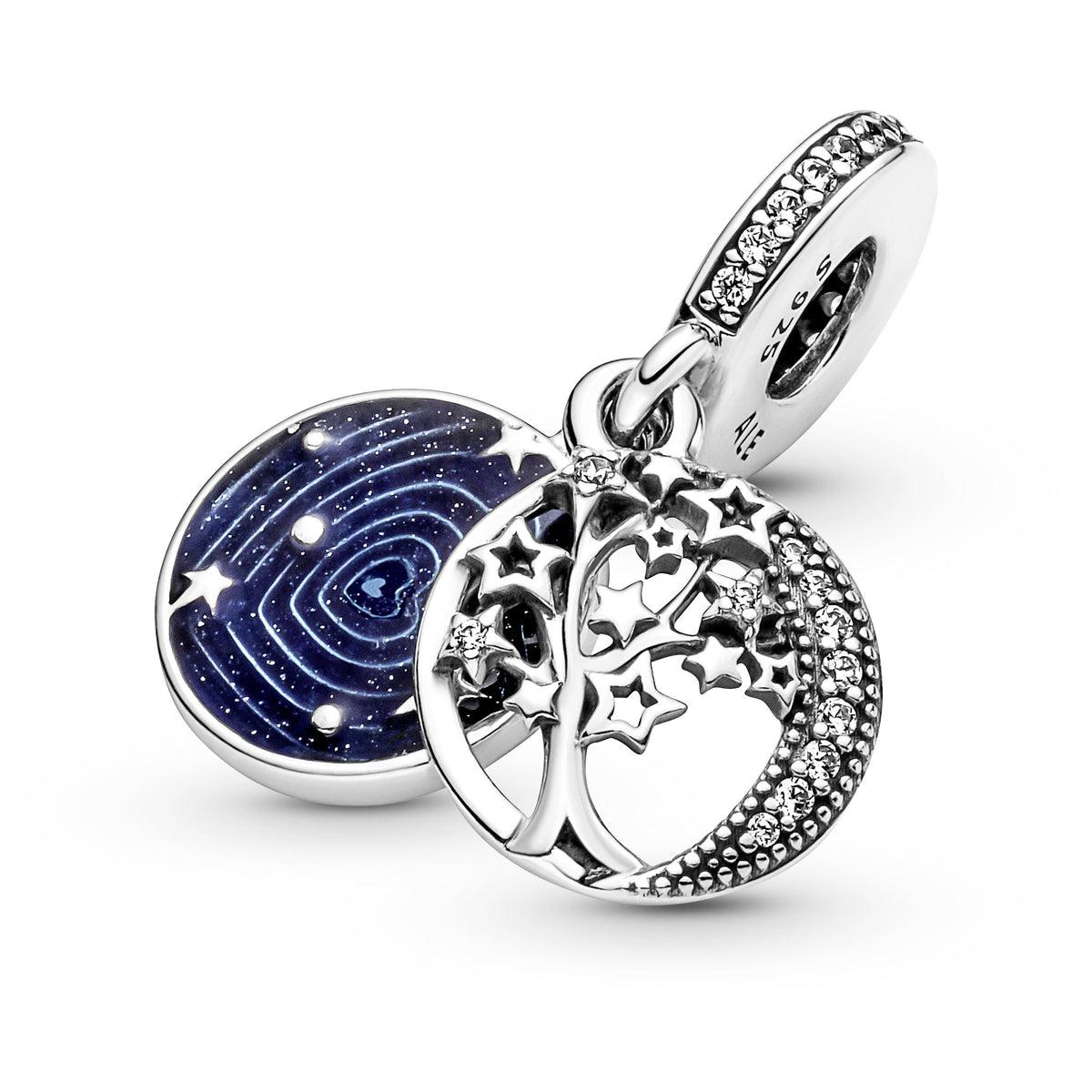 Pandora Double Dangle Tree & Galaxy Moon Charm