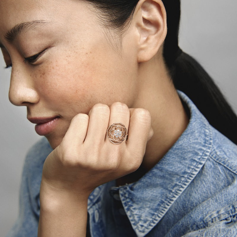 Pandora Rose Petals Statement Ring